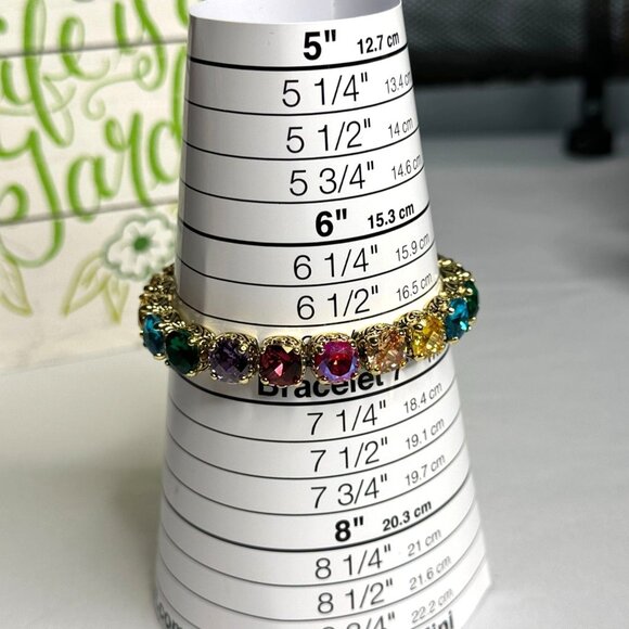 Park Lane Jewelry Light Show Baby Signature Bracelet Rainbow Crystal Gold-Tone - Picture 3 of 15